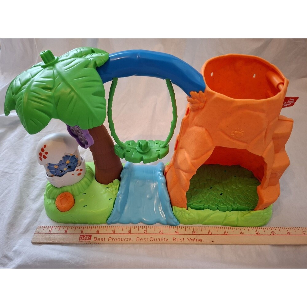 Fisher-Price Little People Dinosaur Village Play Set with Mat 2 Dinosaurs - Picture 13 of 14